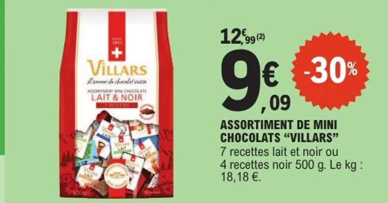 ASSORTIMENT DE MINI CHOCOLATS "VILLARS"
