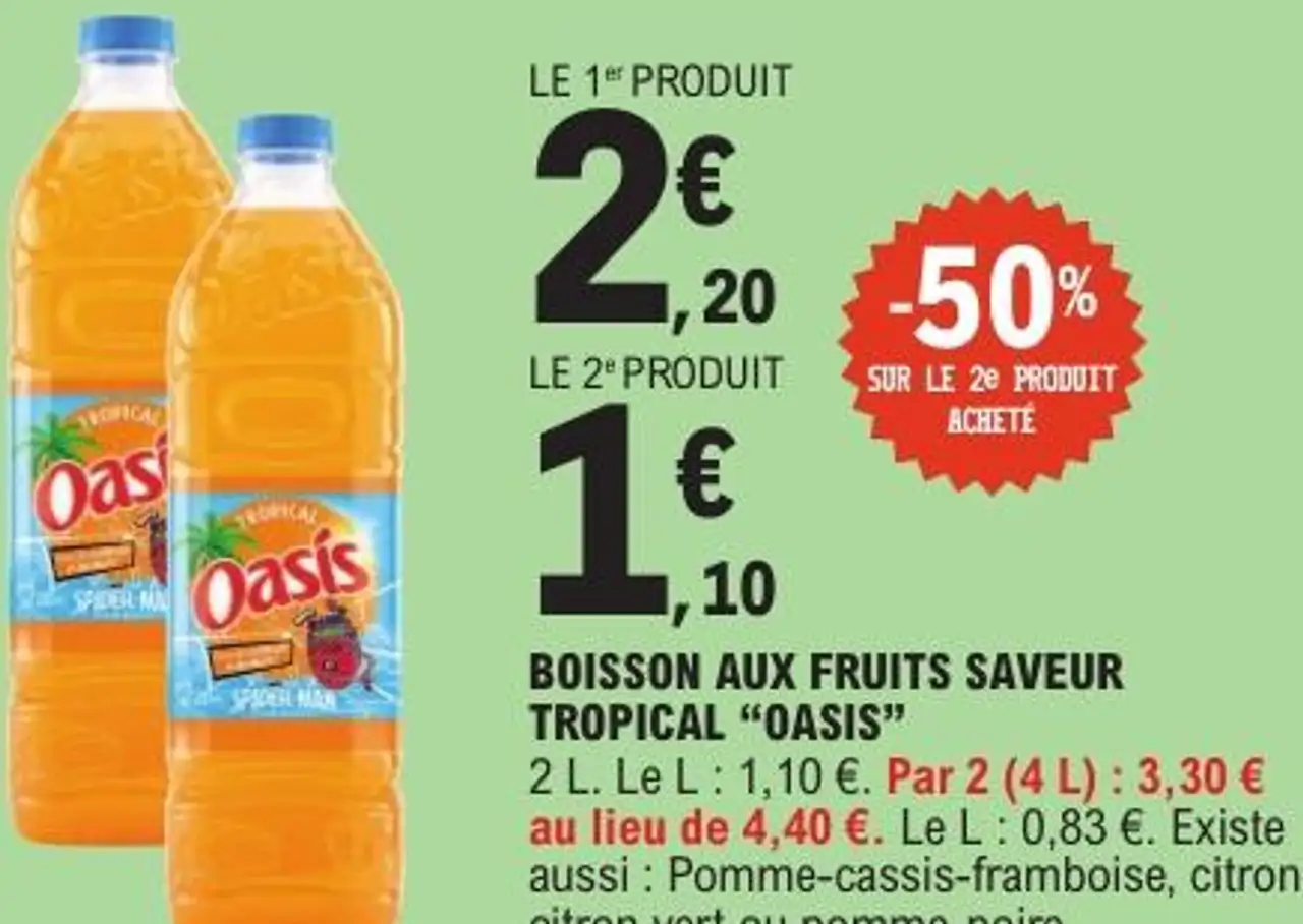 BOISSON AUX FRUITS SAVEUR TROPICAL "OASIS"