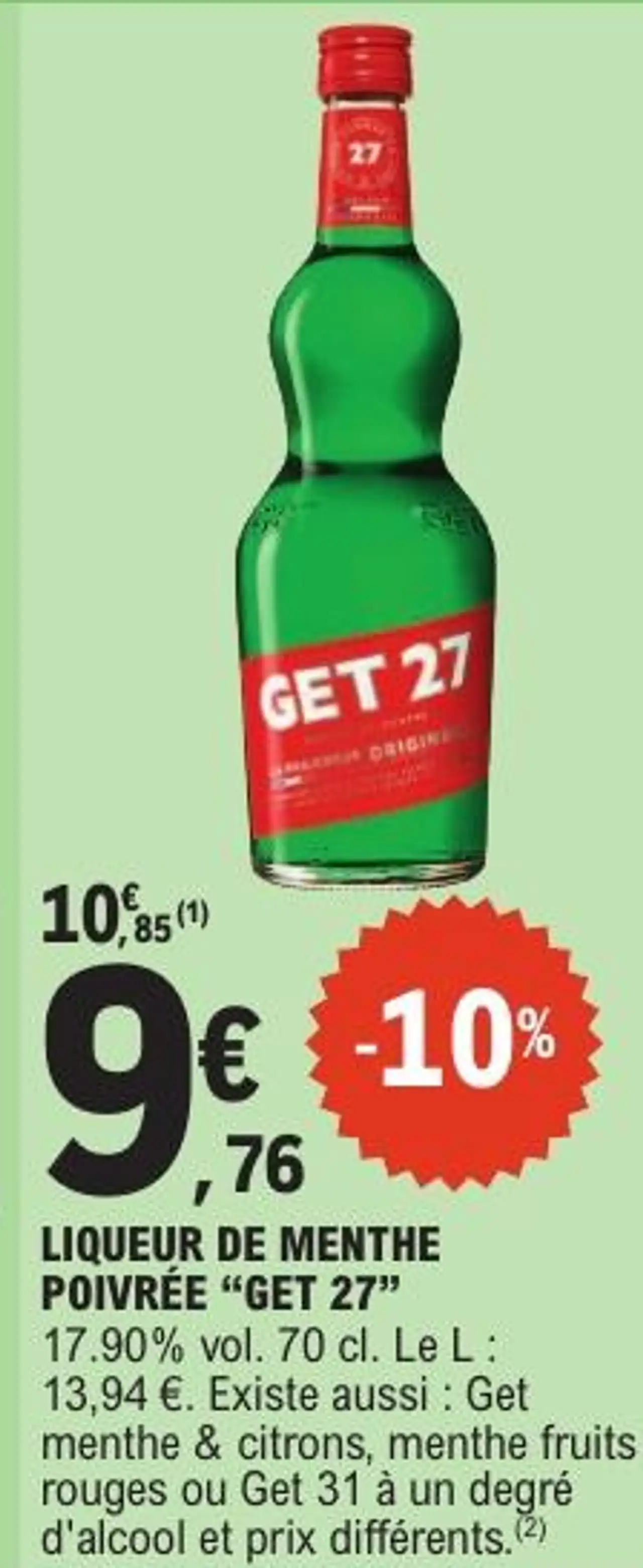 Liqueur de menthe poivrée Get 27