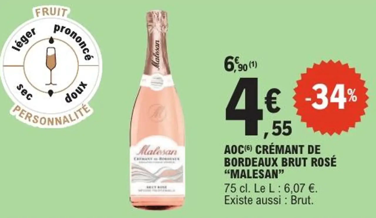 AOC CRÉMANT DE BORDEAUX BRUT ROSÉ "MALESAN"