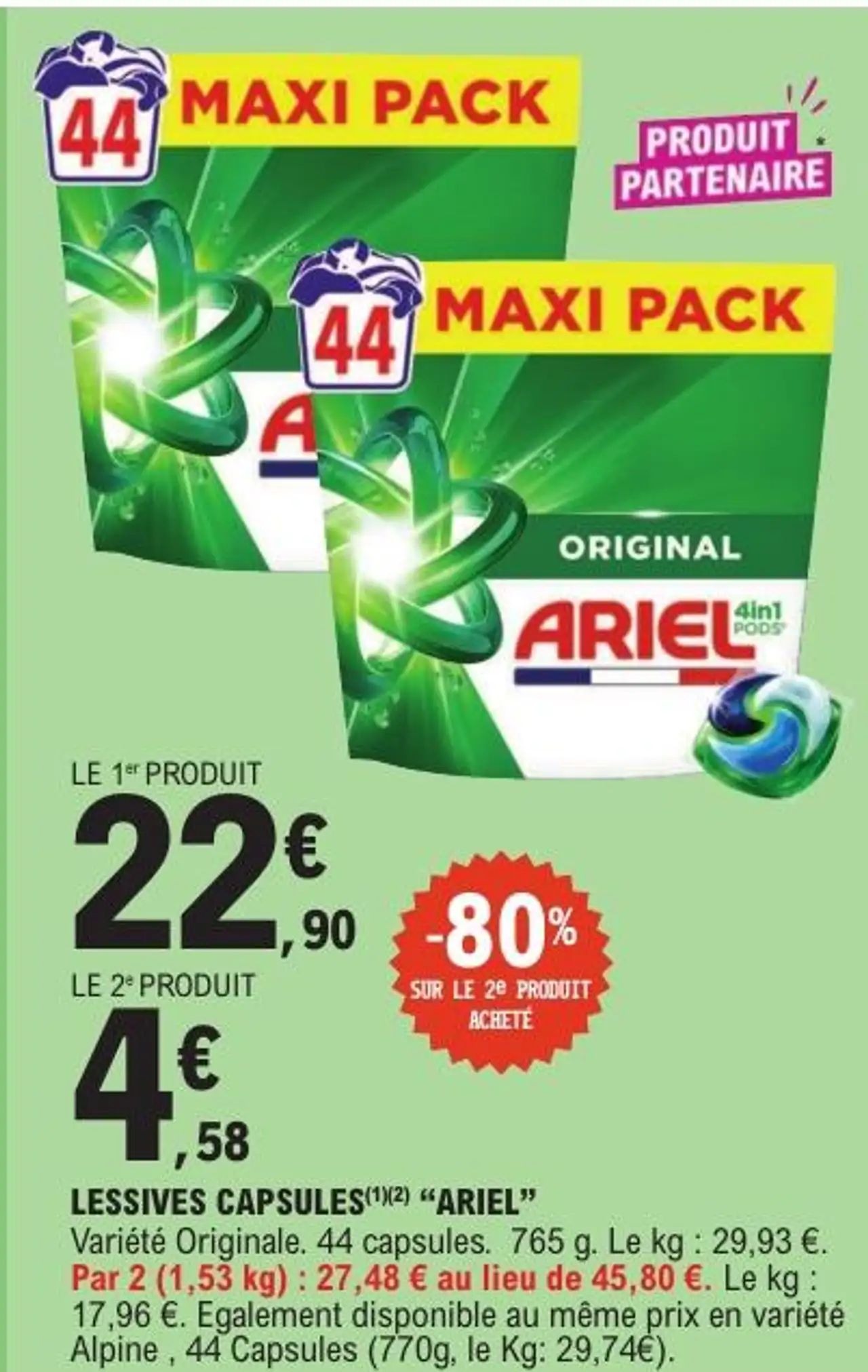 LESSIVES CAPSULES "ARIEL"