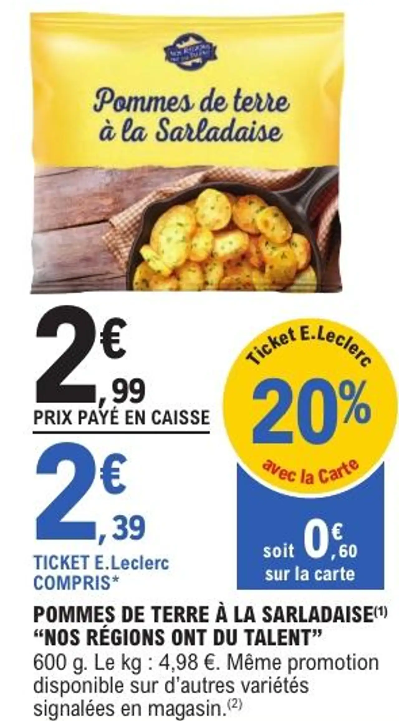 Pommes de terre à la Sarladaise "Nos Régions ont du Talent"