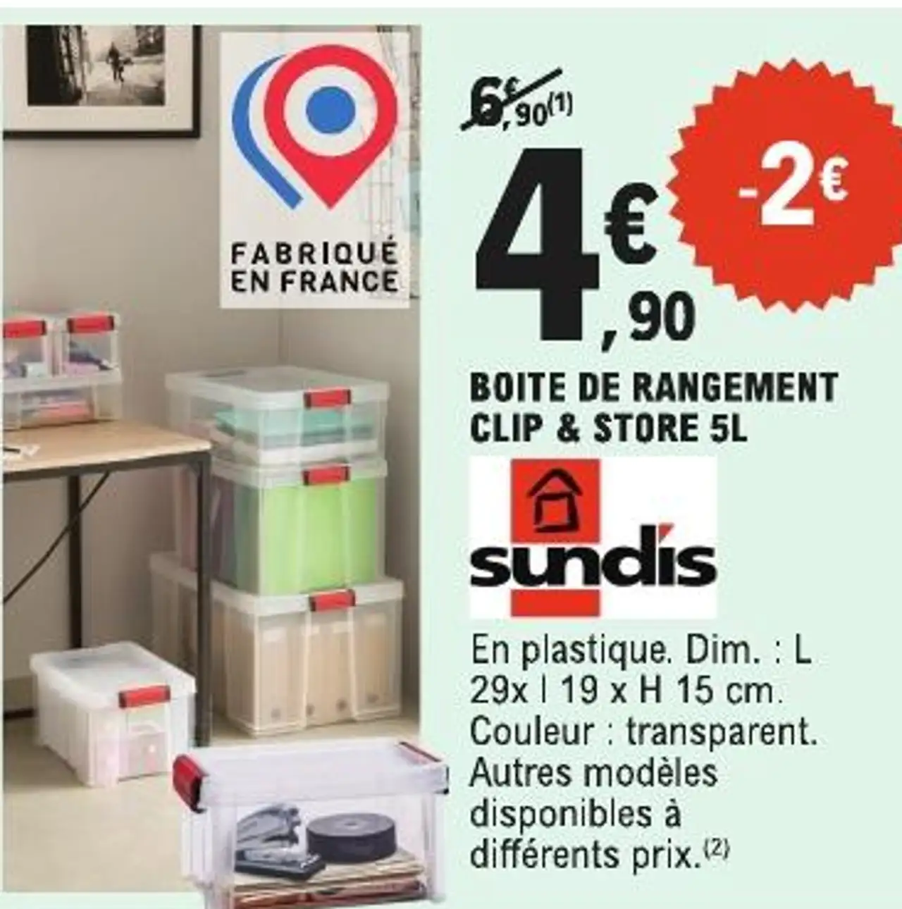 BOITE DE RANGEMENT CLIP & STORE 5L SUNDIS