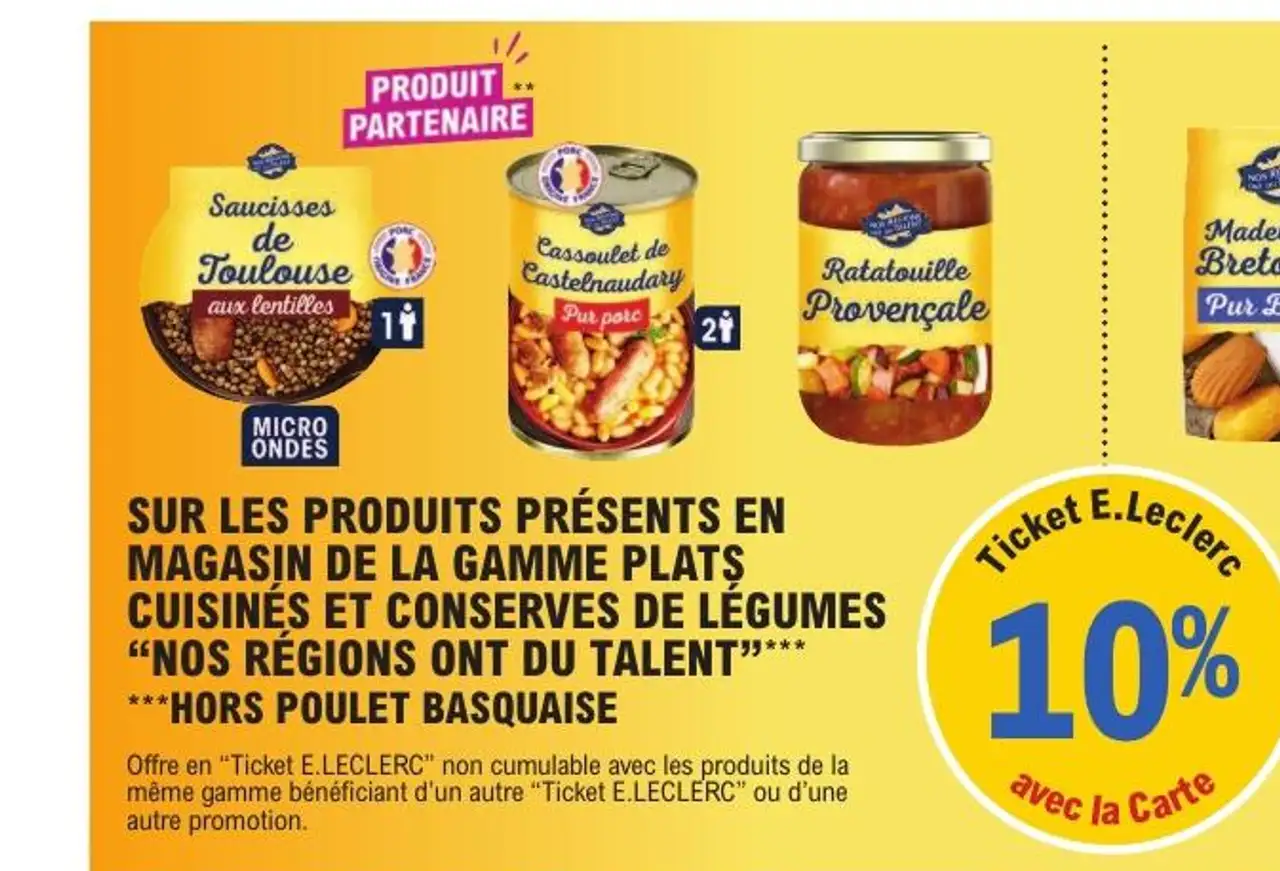 Gamme plats cuisinés et conserves de légumes "Nos Régions ont du Talent"
