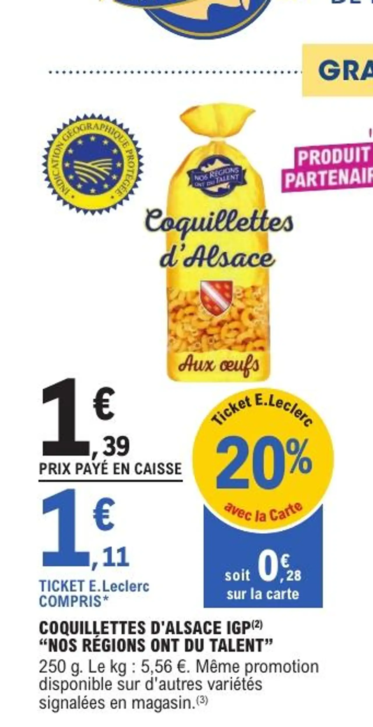 Coquillettes d'Alsace IGP "Nos Régions ont du Talent"