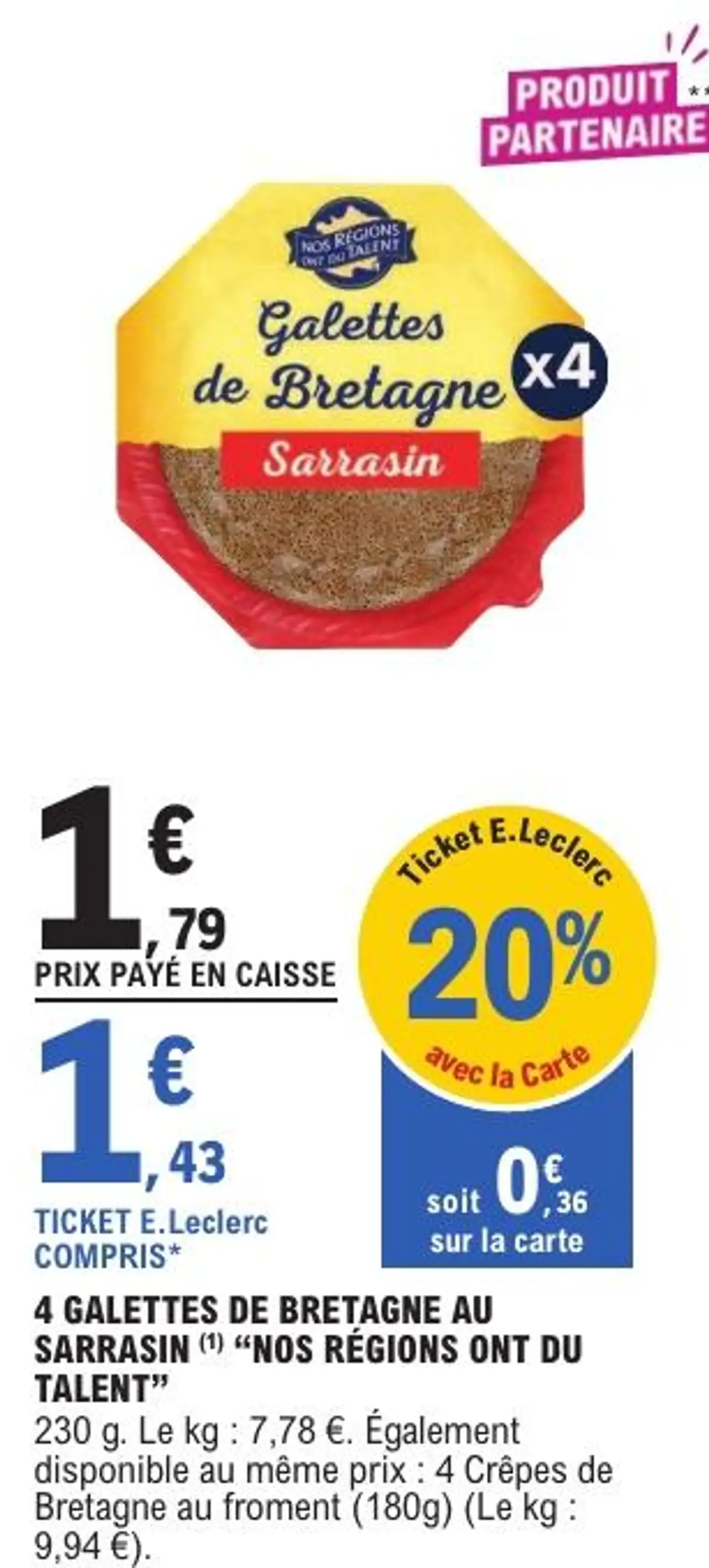 4 Galettes de Bretagne au sarrasin "Nos Régions ont du Talent"