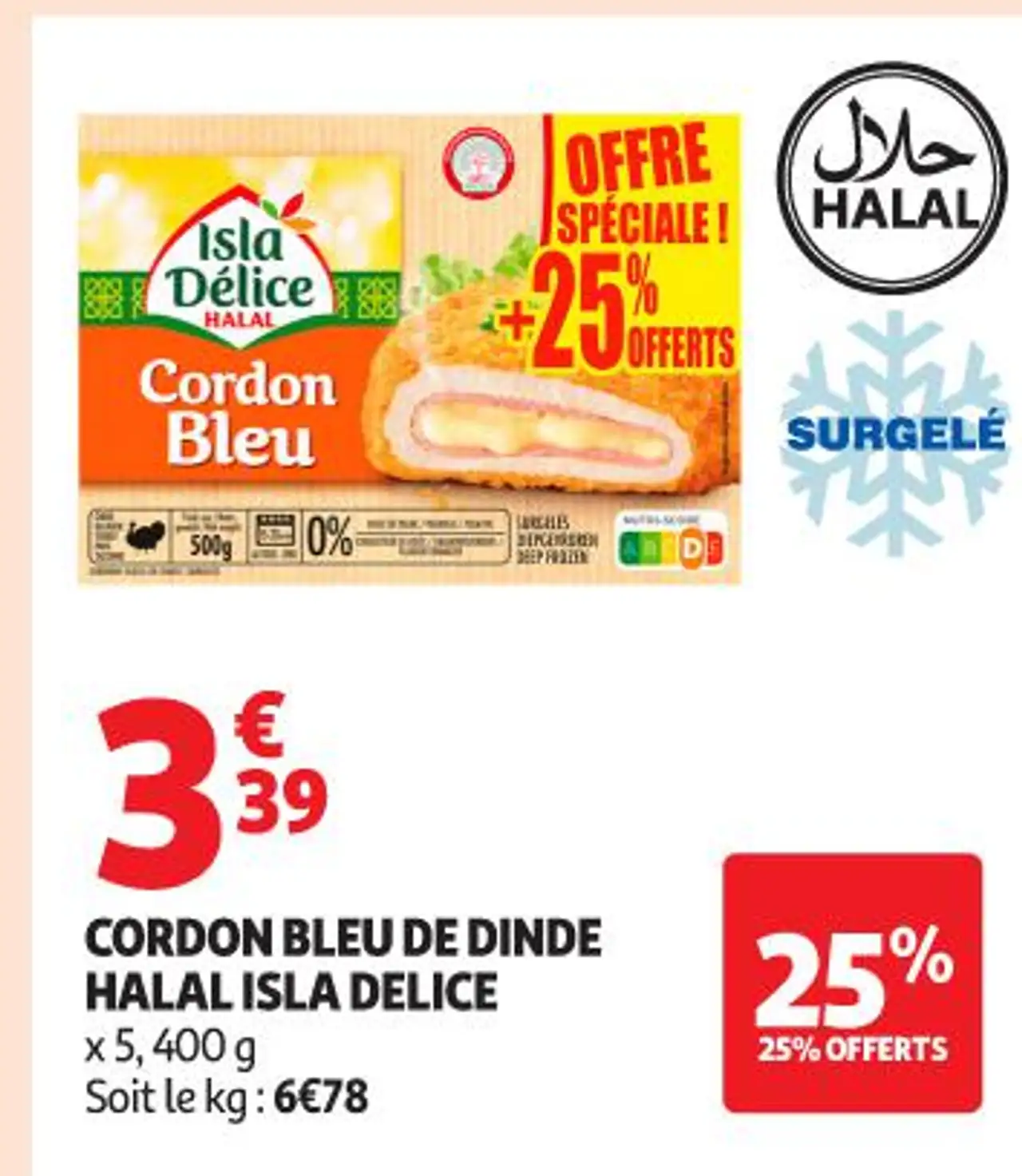 Cordon bleu de dinde halal Isla Délice
