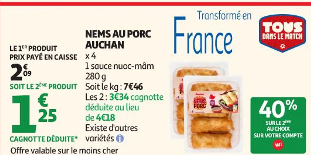 Nems au Porc Auchan