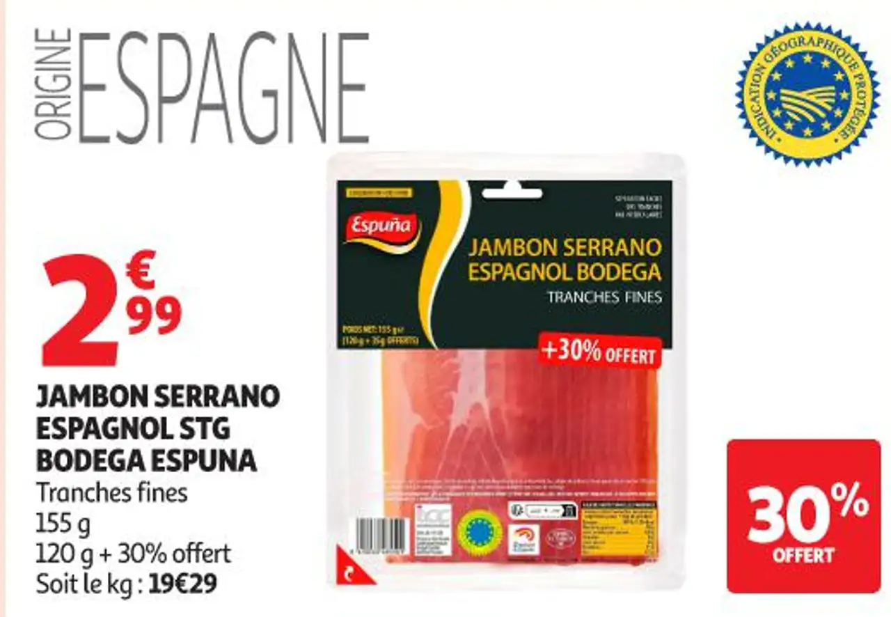 Jambon Serrano Espagnol STG Bodega Espuna