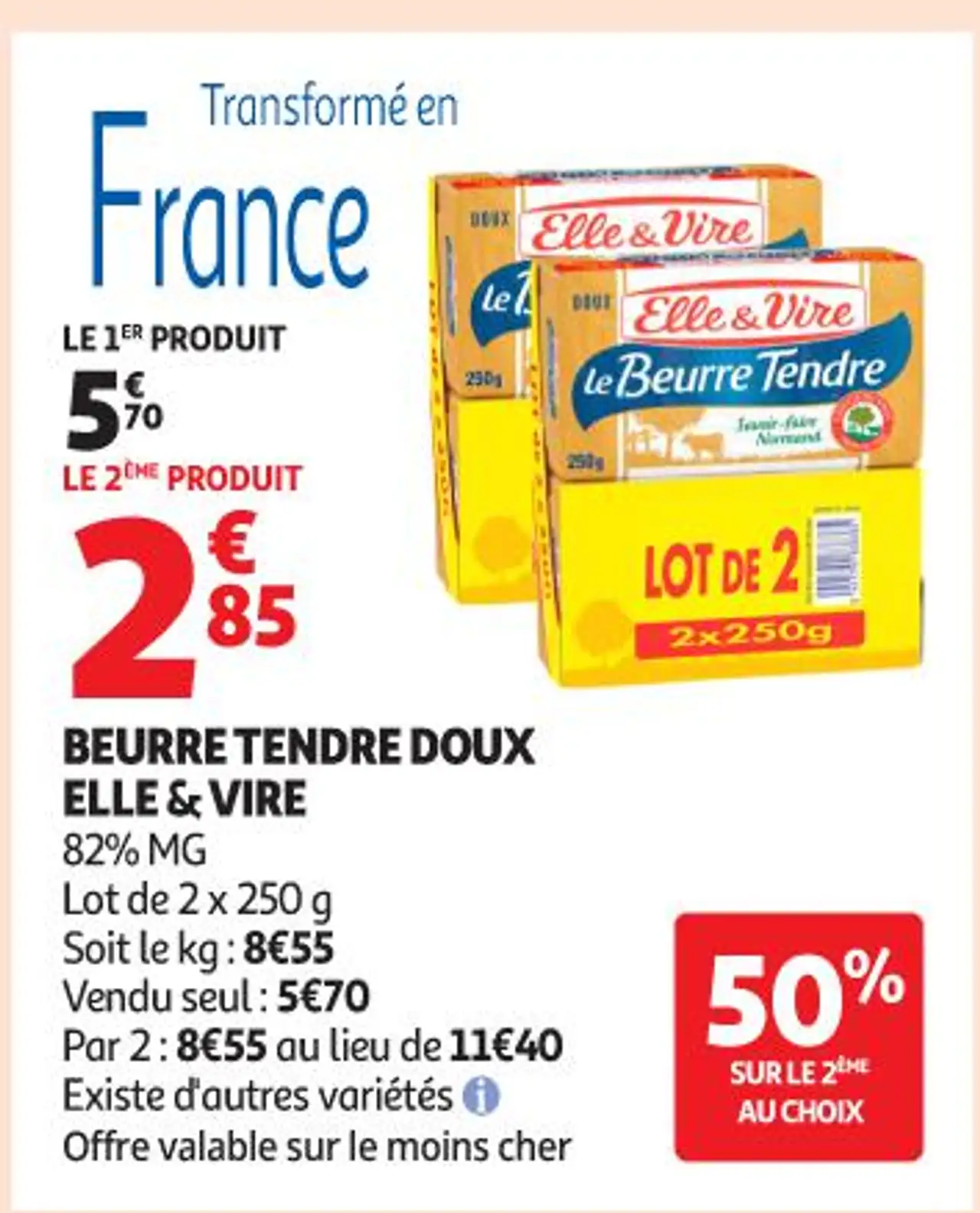 Beurre Tendre Doux Elle & Vire