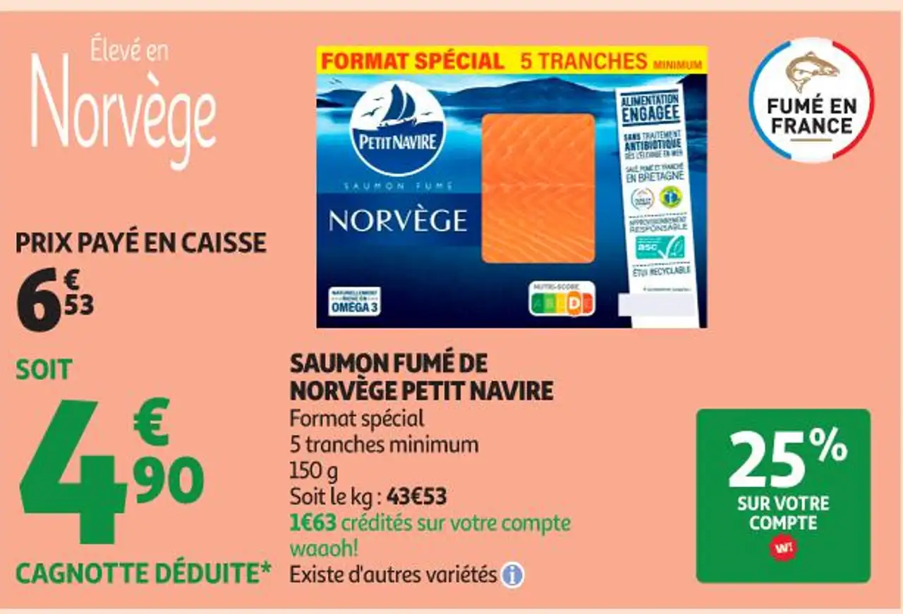 Petit Navire Saumon fumé de Norvège