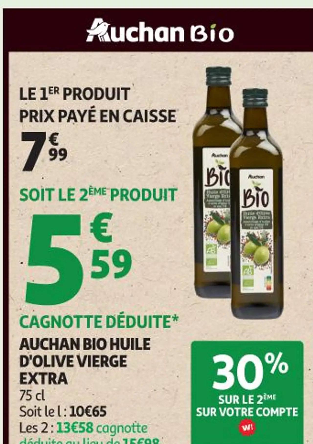 Auchan Bio Huile d'Olive Vierge Extra