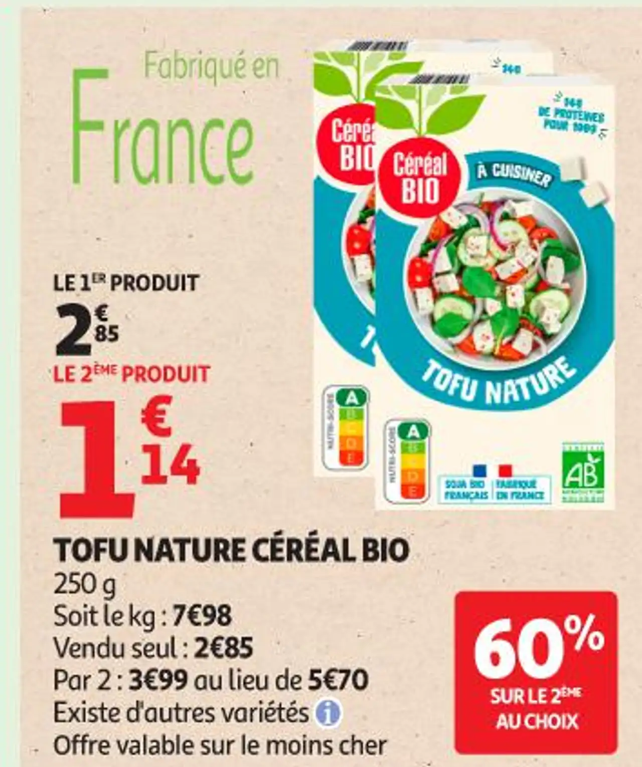 Tofu Nature Céréal Bio