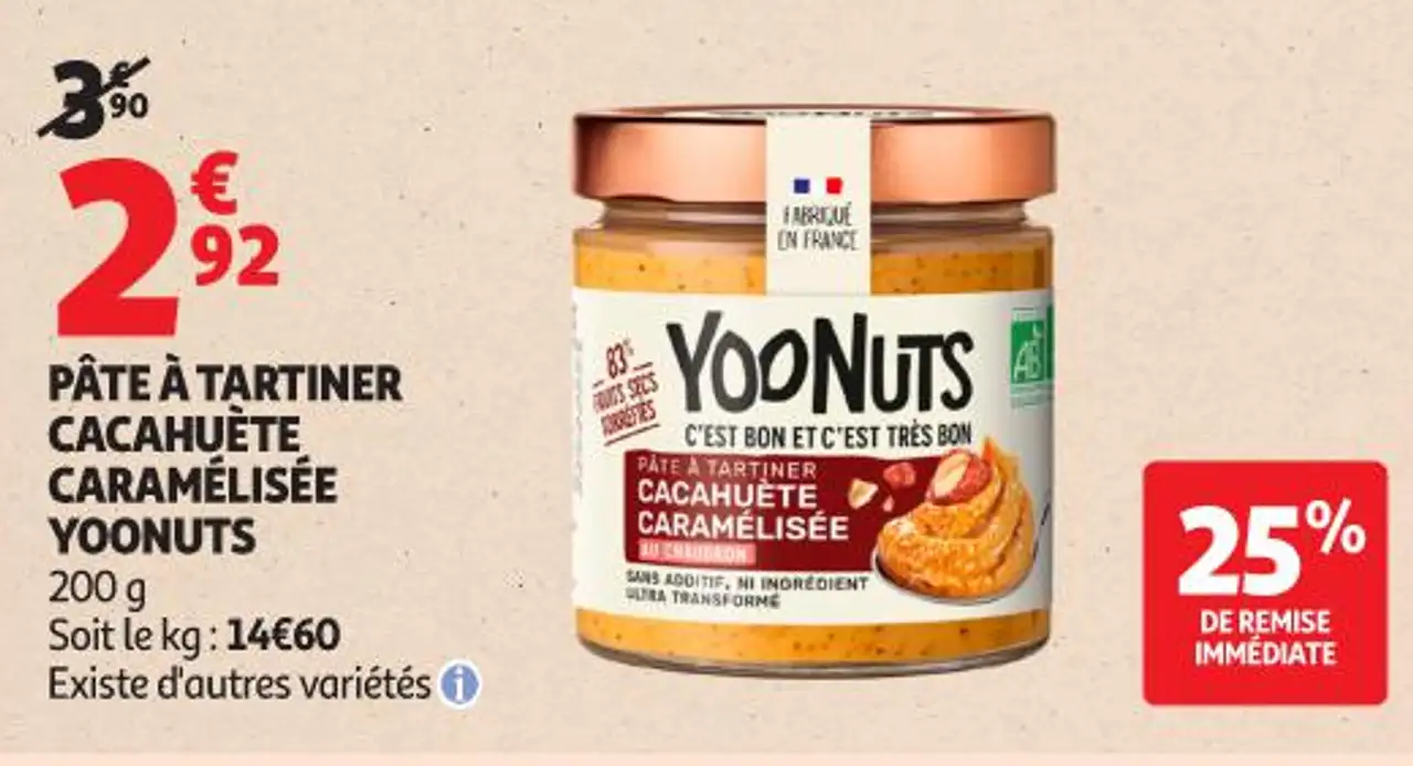 PÂTE À TARTINER CACAHUÈTE CARAMÉLISÉE YOONUTS