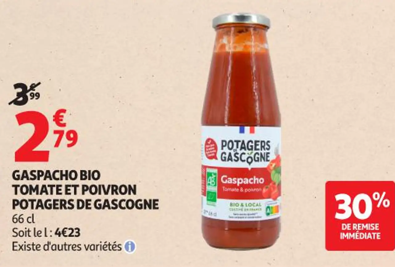 GASPACHO BIO TOMATE ET POIVRON POTAGERS DE GASCOGNE
