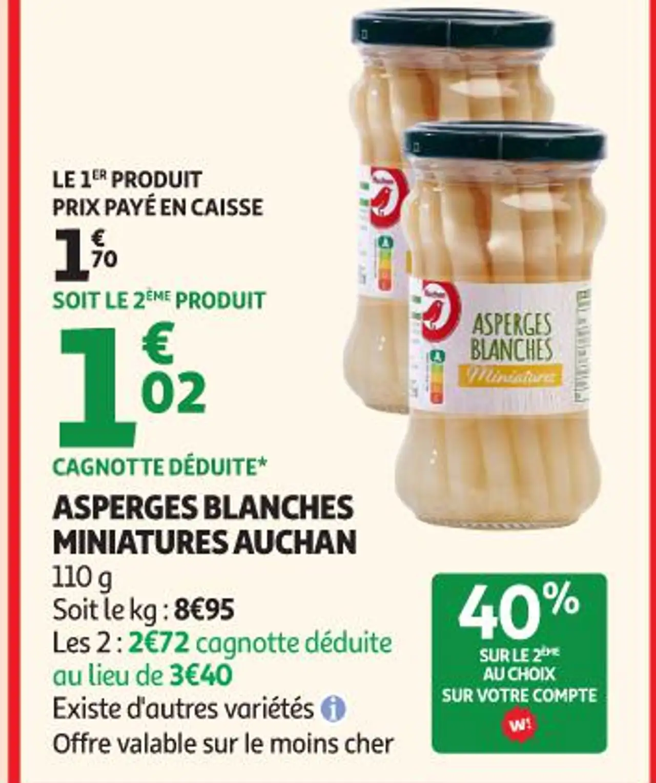 ASPERGES BLANCHES MINIATURES AUCHAN