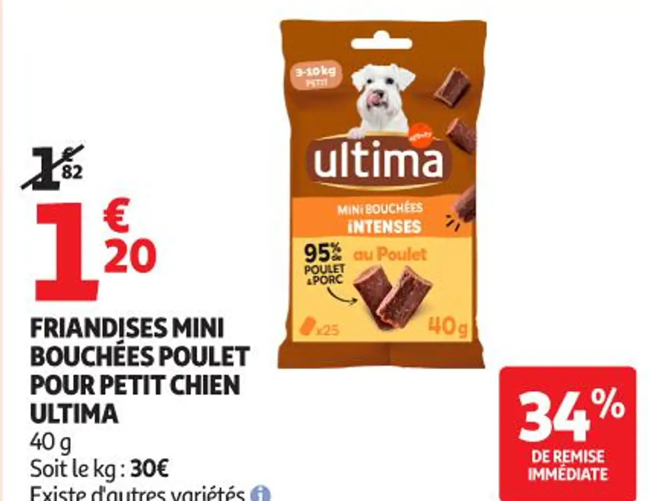 FRIANDISES MINI BOUCHÉES POULET POUR PETIT CHIEN ULTIMA