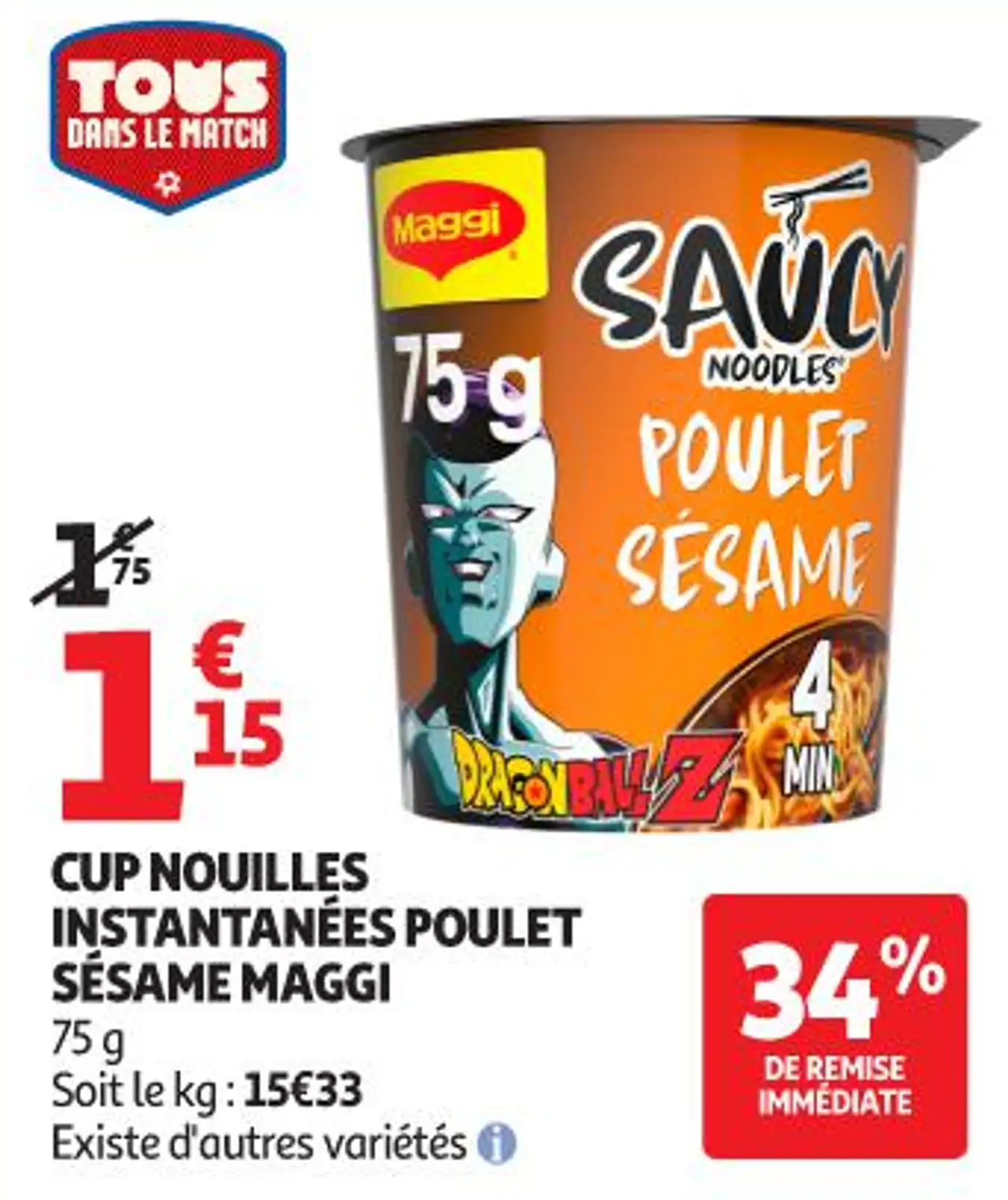 Cup nouilles instantanées poulet sésame Maggi
