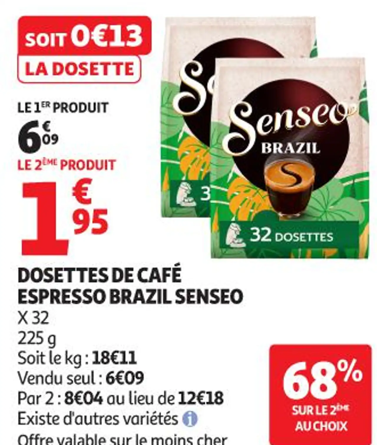 DOSETTES DE CAFÉ ESPRESSO BRAZIL SENSEO