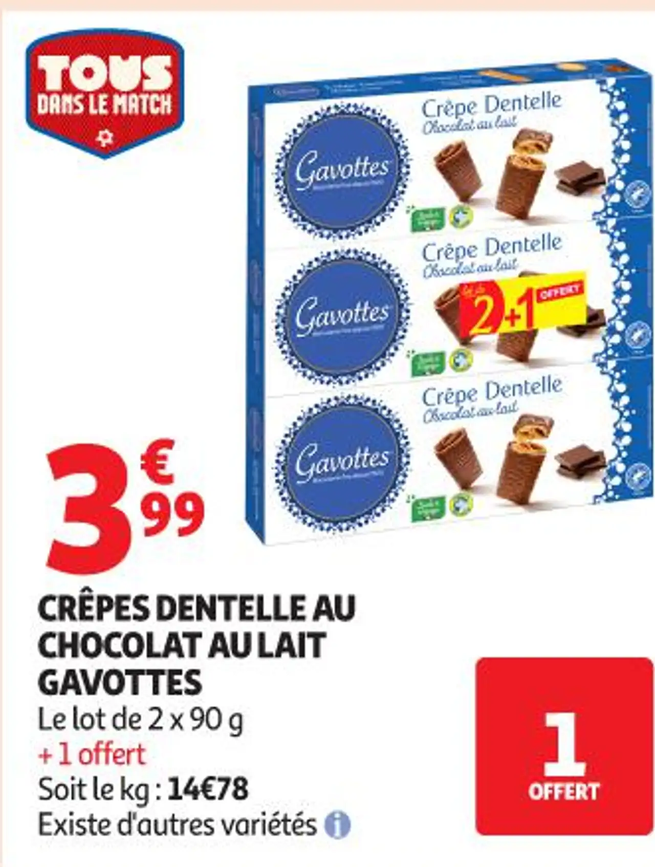 CRÊPES DENTELLE AU CHOCOLAT AU LAIT GAVOTTES
