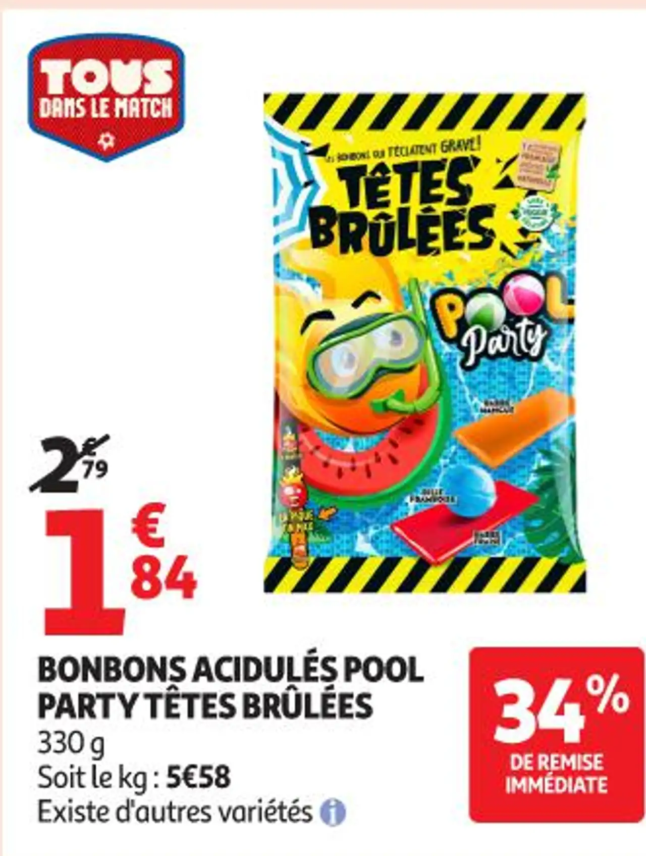 BONBONS ACIDULÉS POOL PARTY TÊTES BRÛLÉES