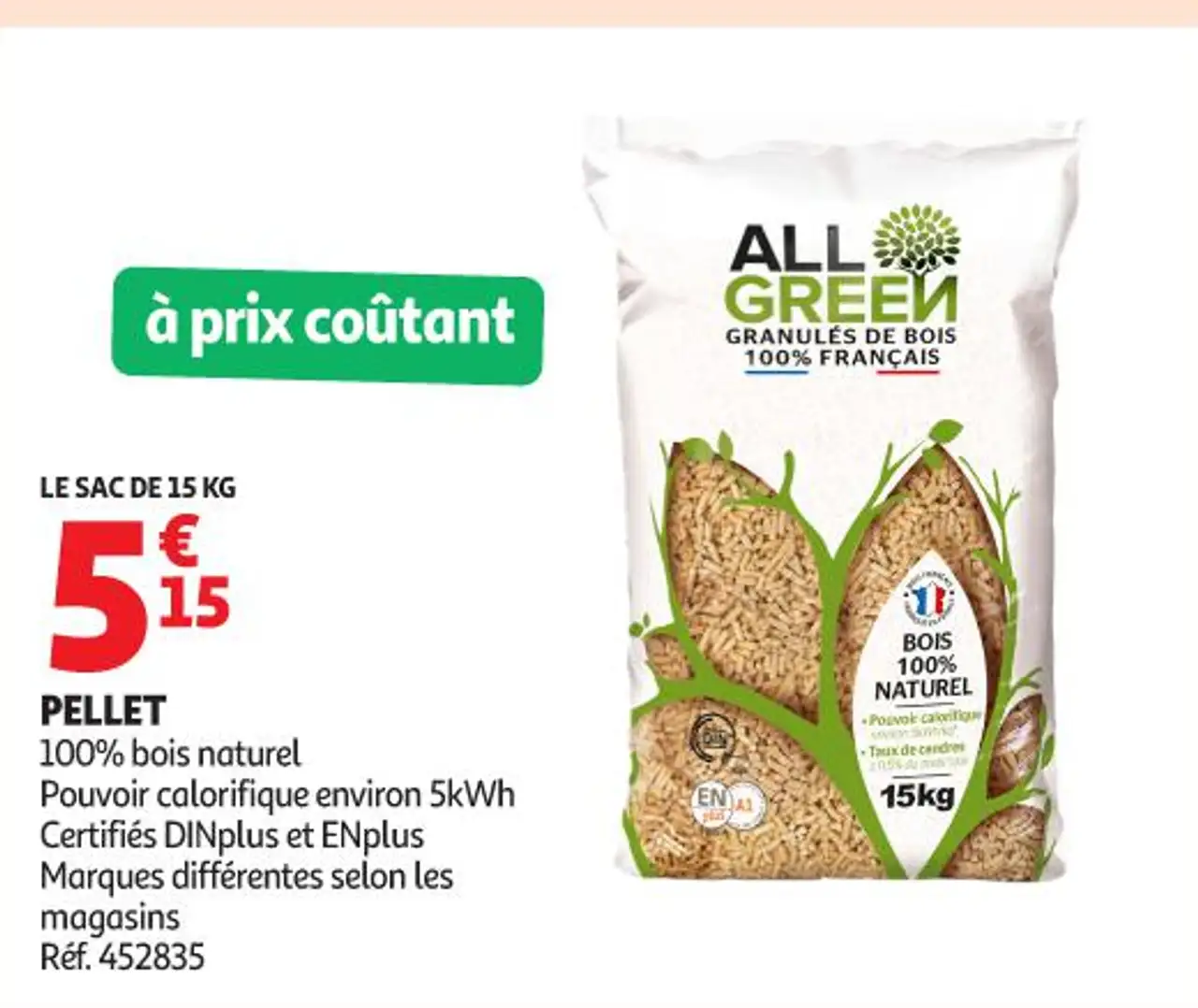 Pellet 100% bois naturel All Green