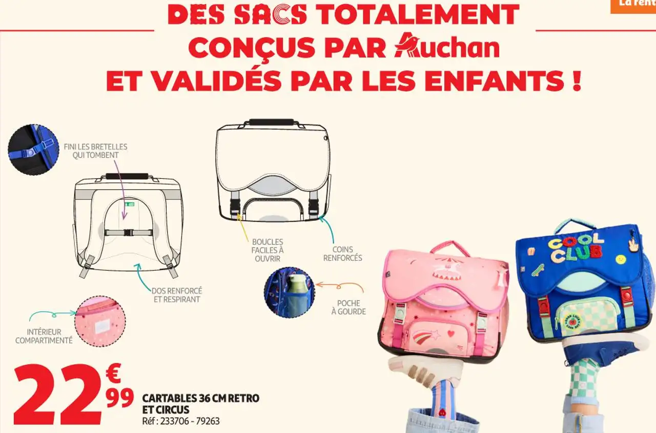Cartables 36 cm Retro et Circus