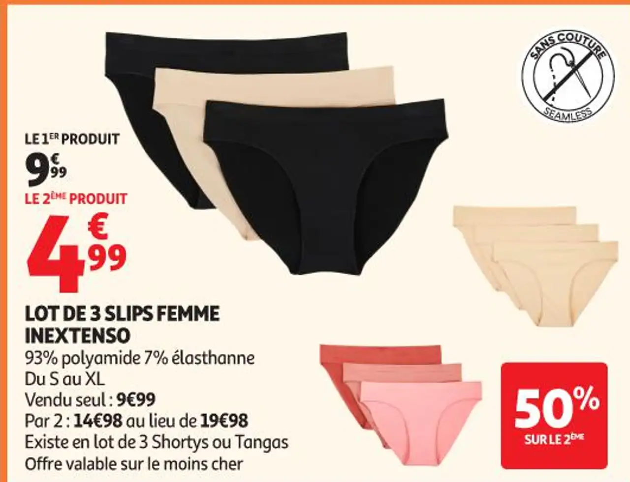 Lot de 3 slips femme Inextenso