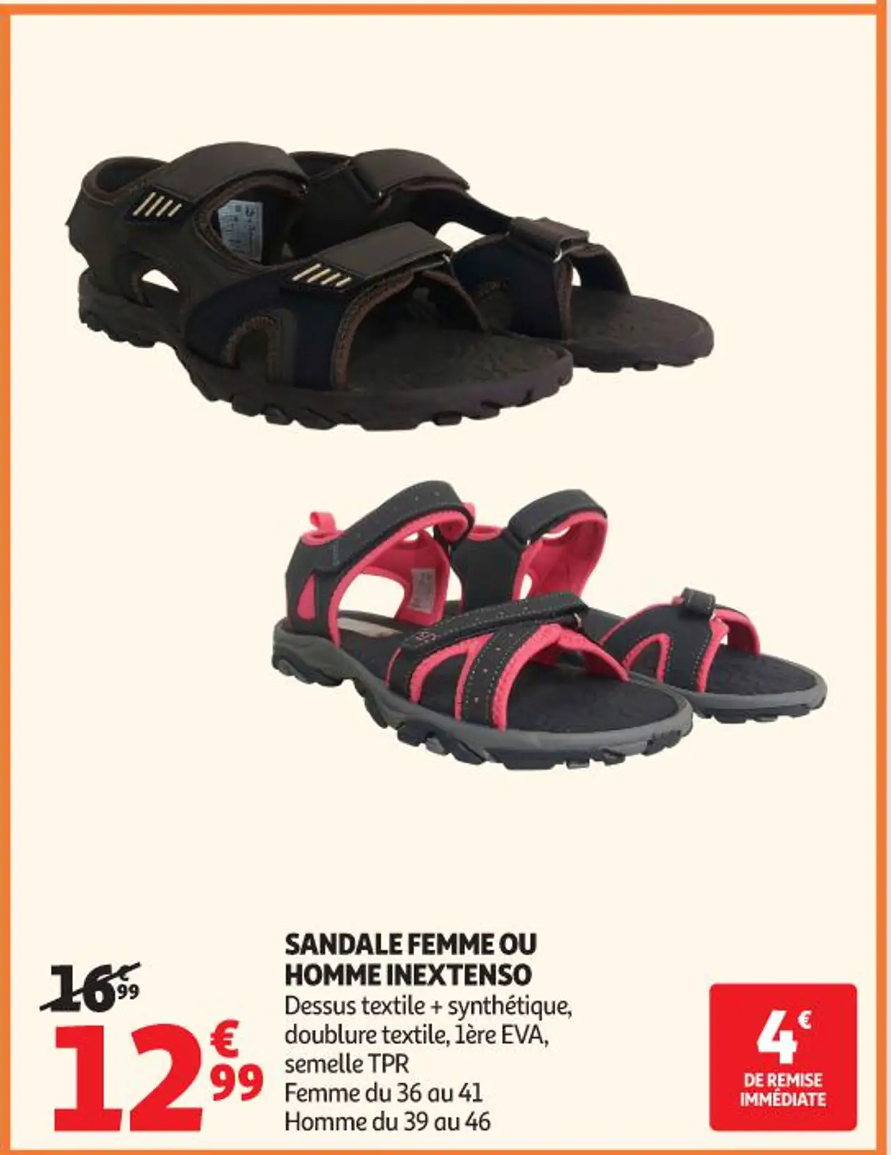 SANDALE FEMME OU HOMME INEXTENSO