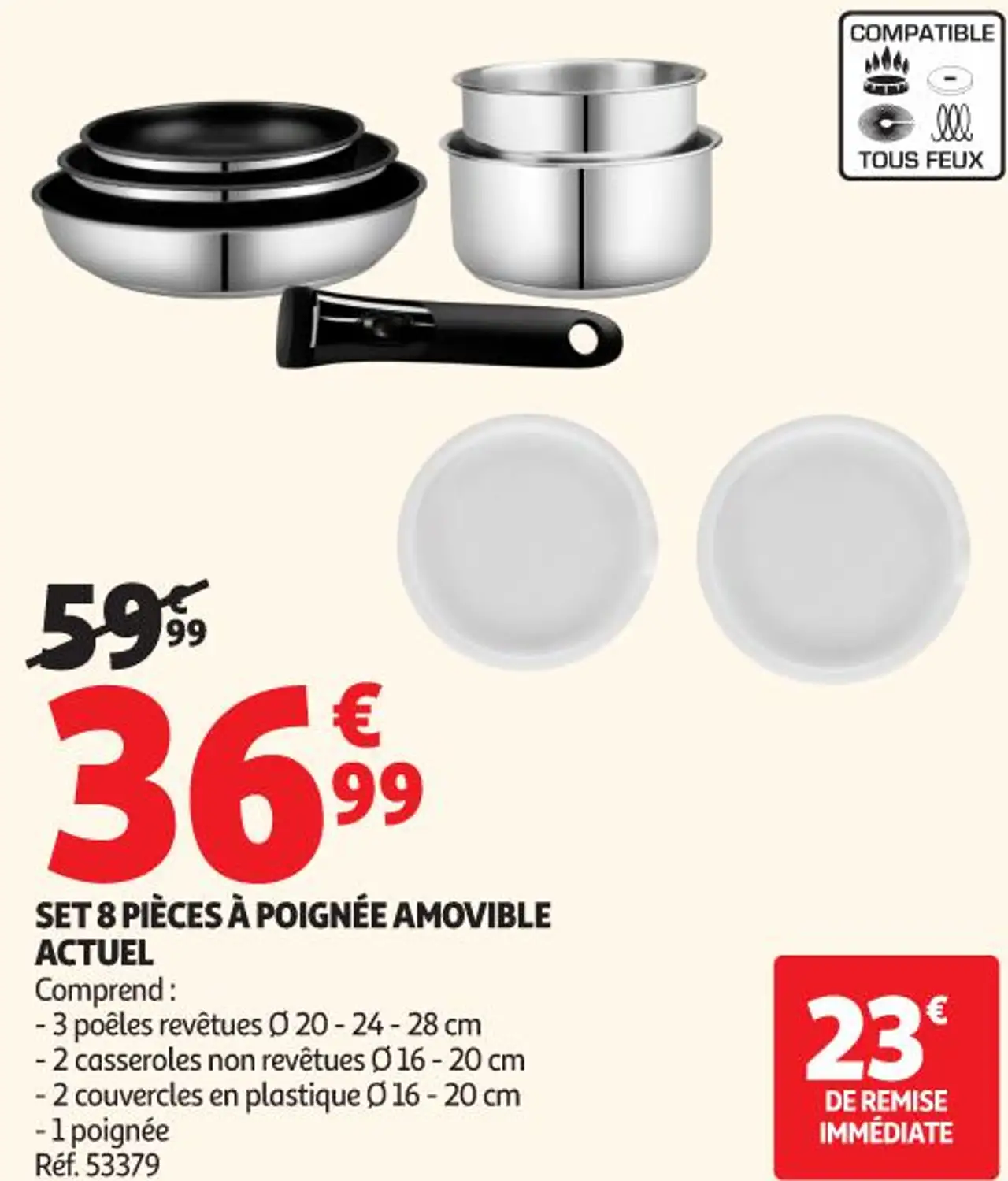 SET 8 PIÈCES À POIGNÉE AMOVIBLE ACTUEL