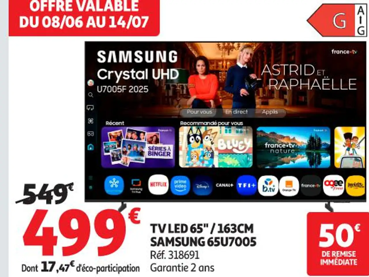 TV LED 65" / 163cm Samsung 65U7005