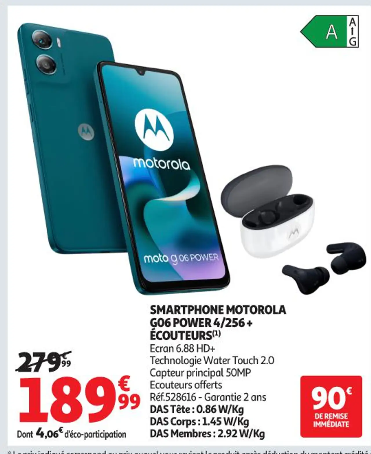 SMARTPHONE MOTOROLA G06 POWER 4/256 + ÉCOUTEURS