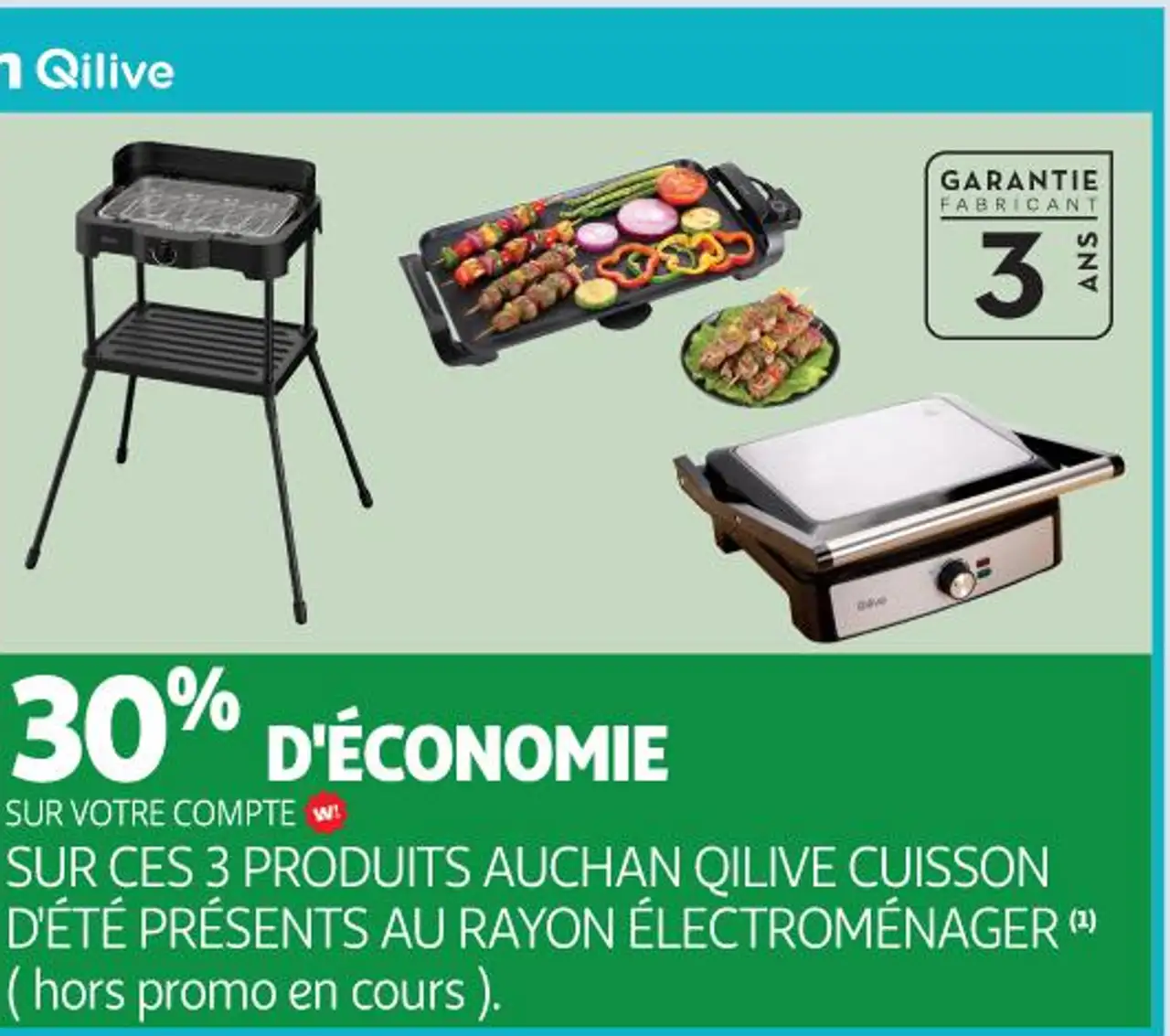 Ces 3 produits Auchan Qilive cuisson d'été
