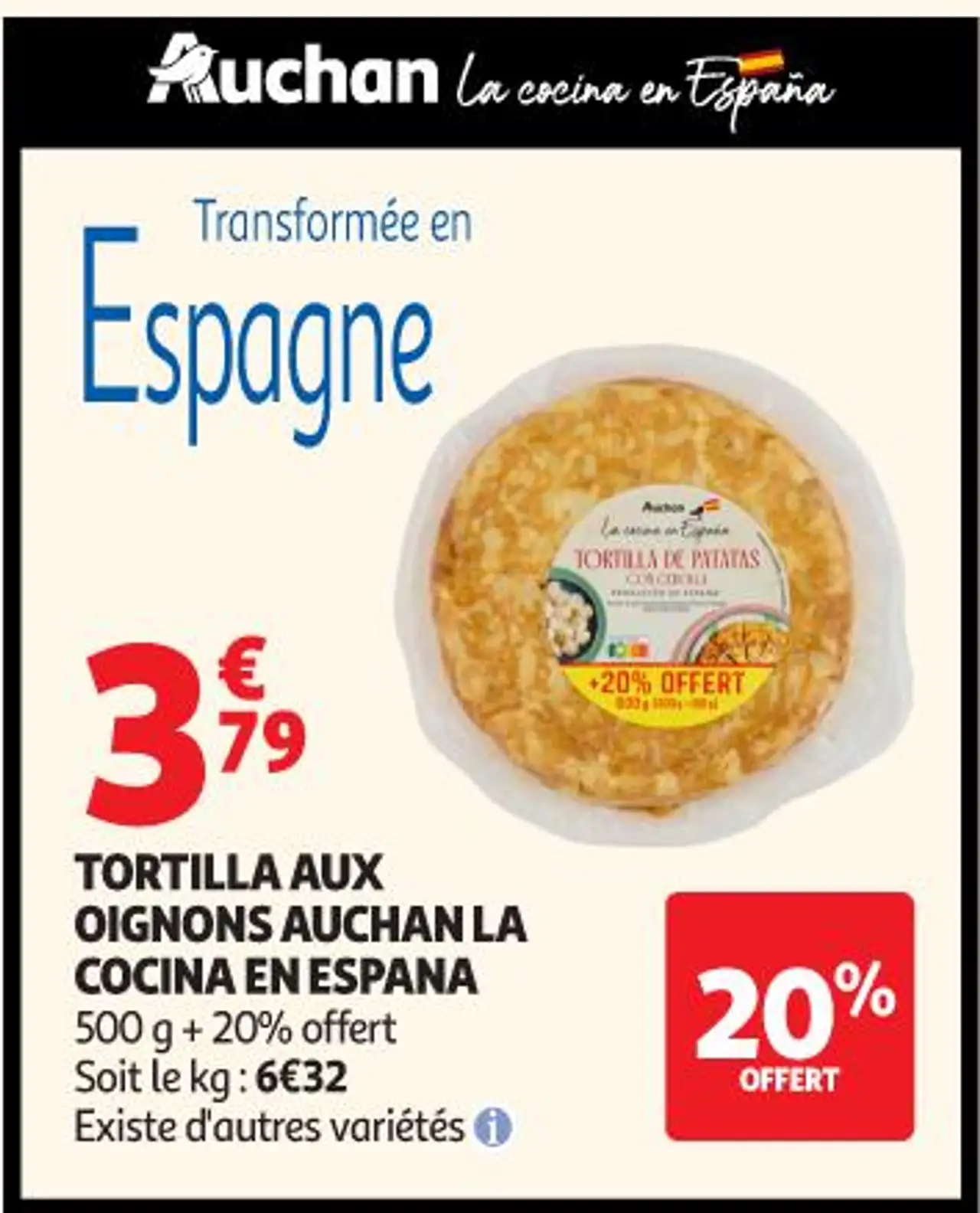 Tortilla aux oignons Auchan La Cocina en España