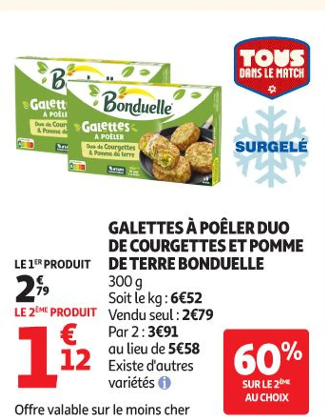Galettes à poêler duo de courgettes et pomme de terre Bonduelle