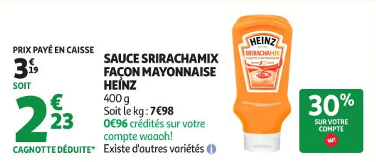 Sauce Srirachamix Façon Mayonnaise Heinz