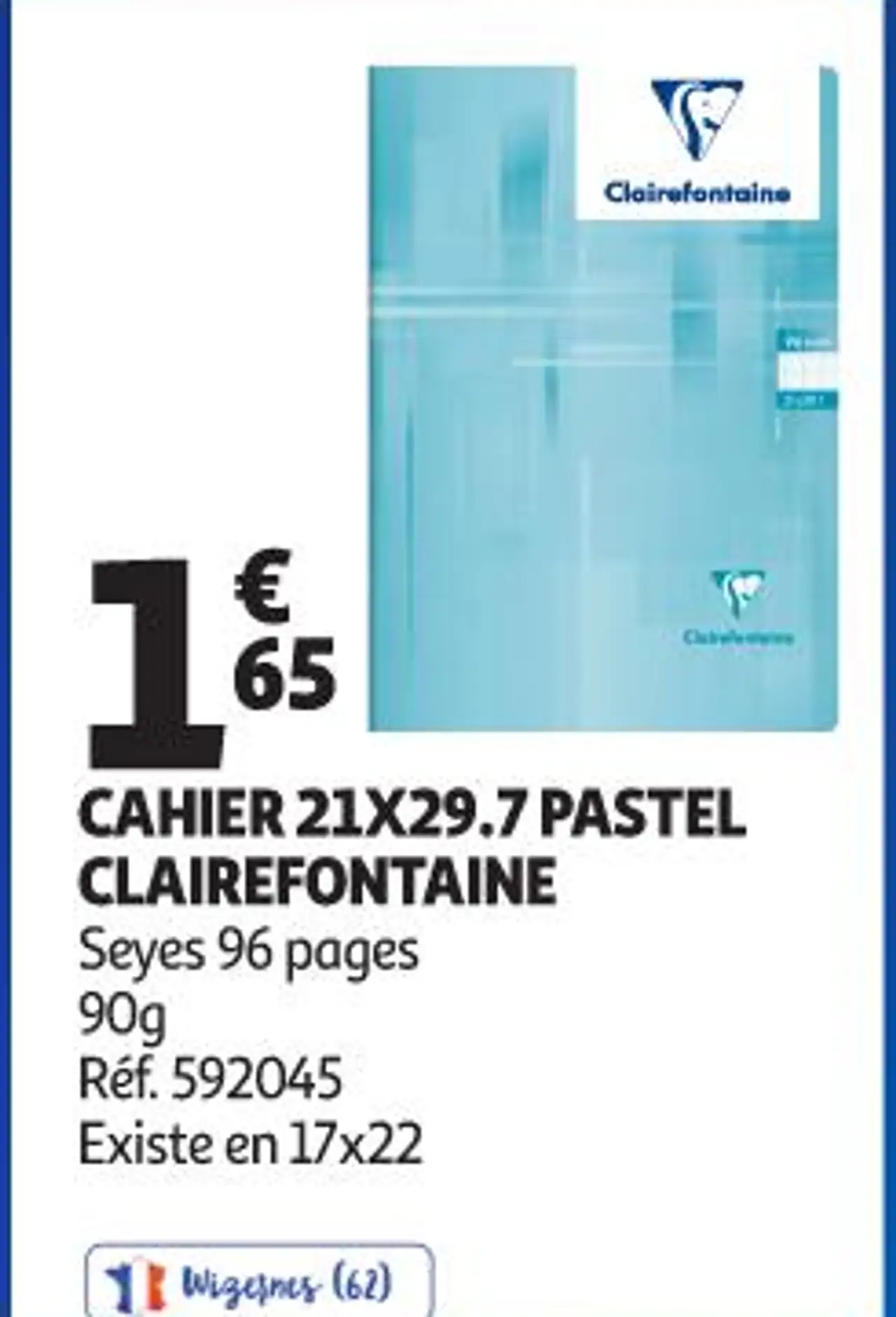 CAHIER 21X29.7 PASTEL CLAIREFONTAINE Seyes 96 pages 90g