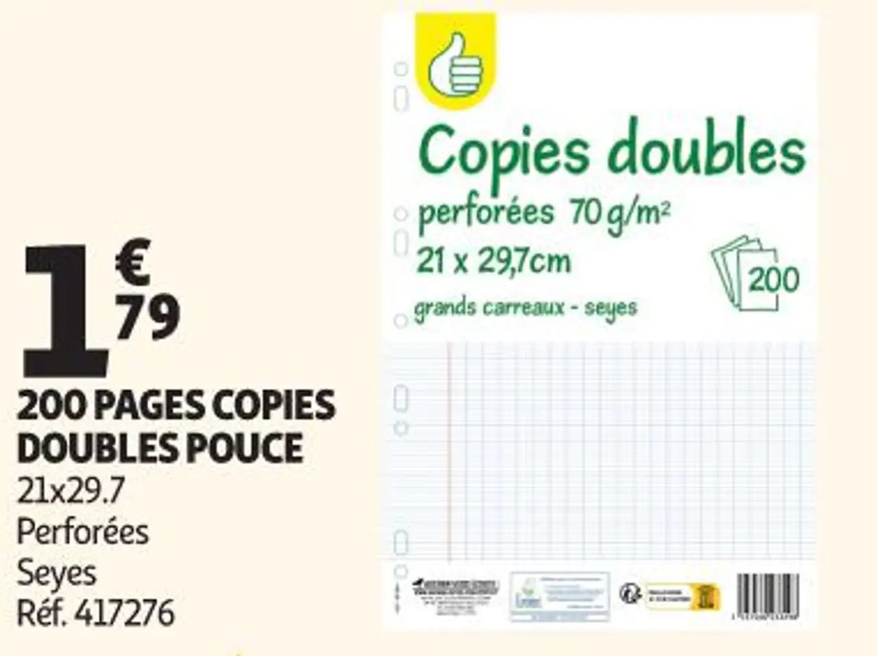 200 PAGES COPIES DOUBLES POUCE