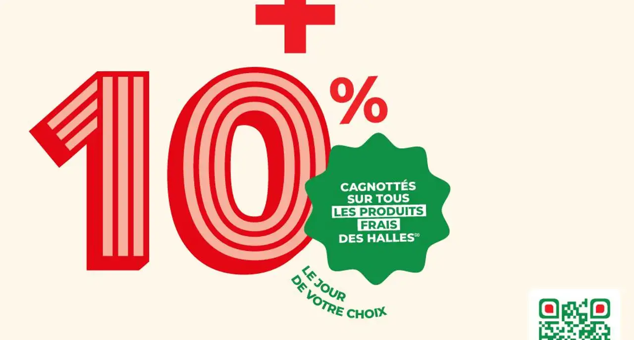 10% cagnottés sur tous les produits frais des halles