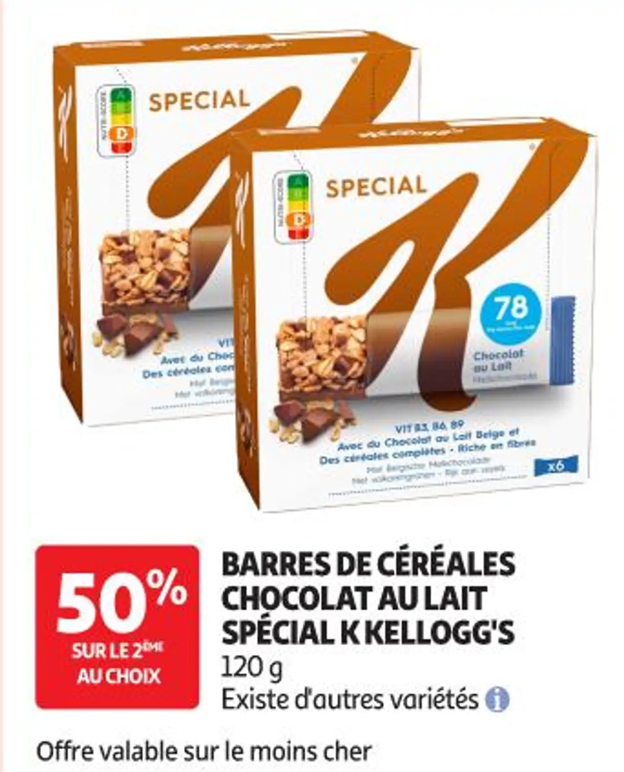 Barres de Céréales Chocolat au Lait Spécial K Kellogg's