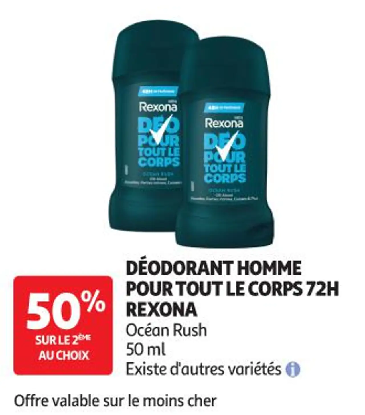 Déodorant homme pour tout le corps 72H Rexona