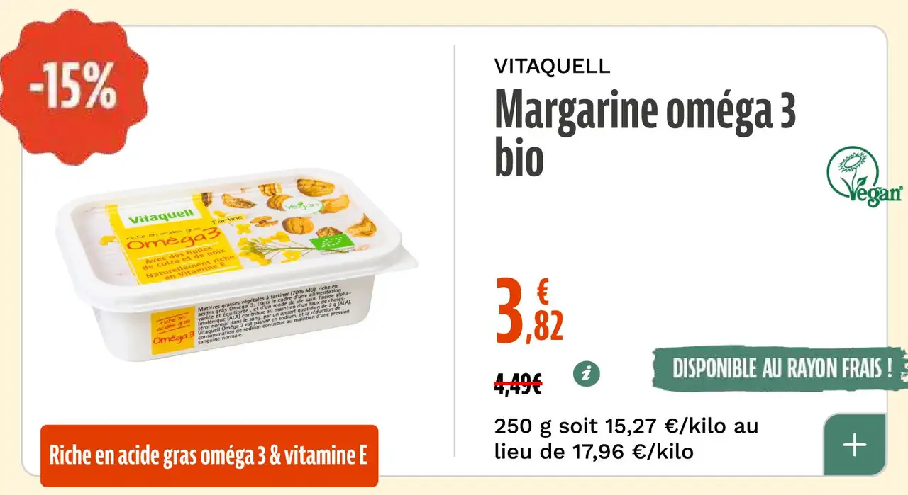 VITAQUELL Margarine oméga 3 bio