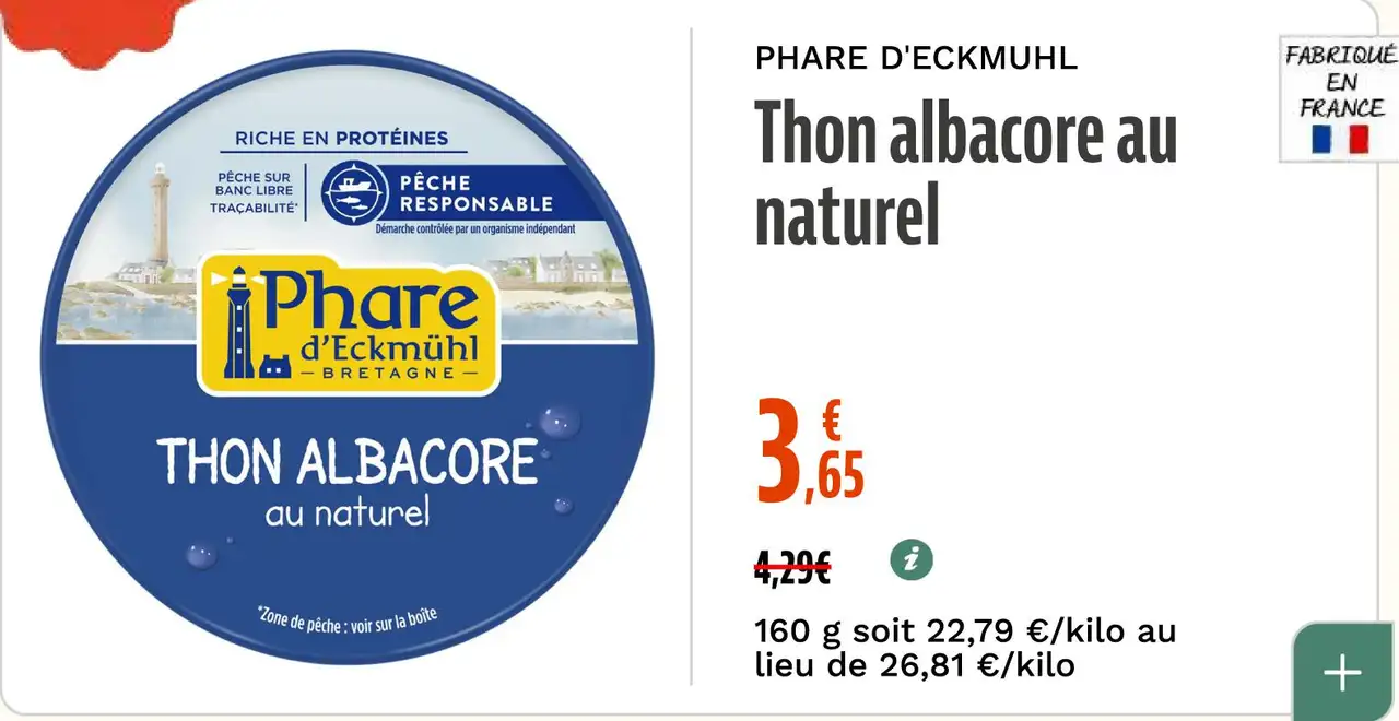 Phare d'Eckmühl Thon albacore au naturel