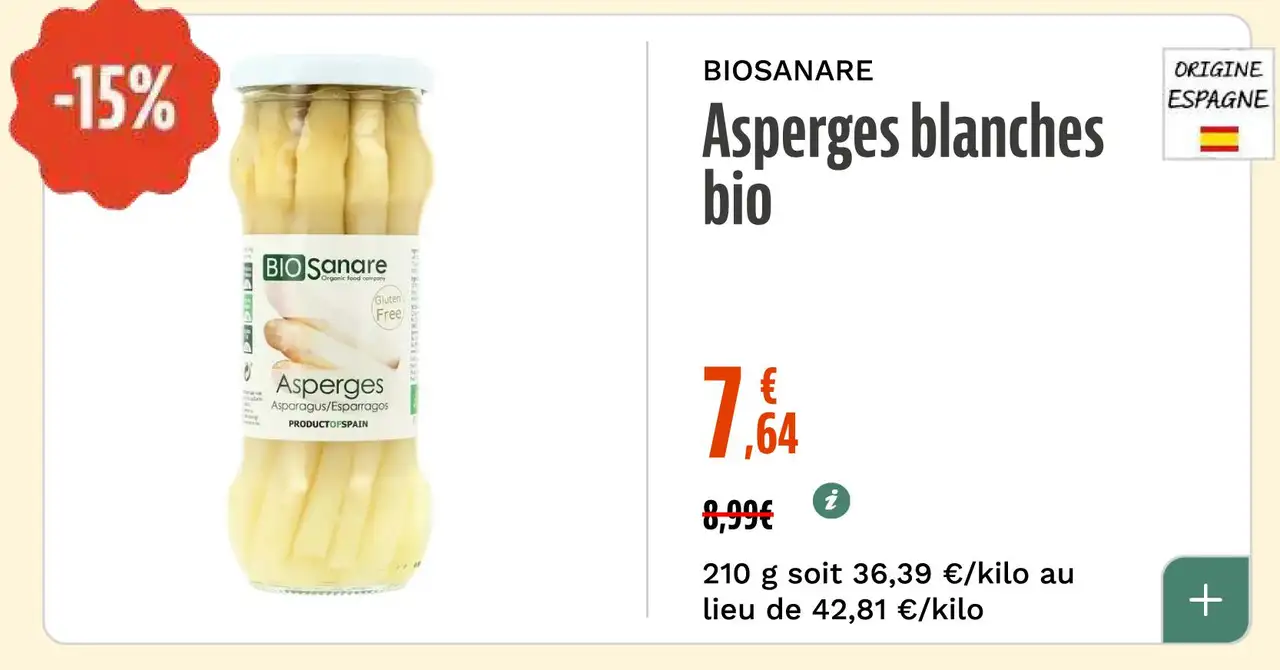 Biosanare Asperges blanches bio