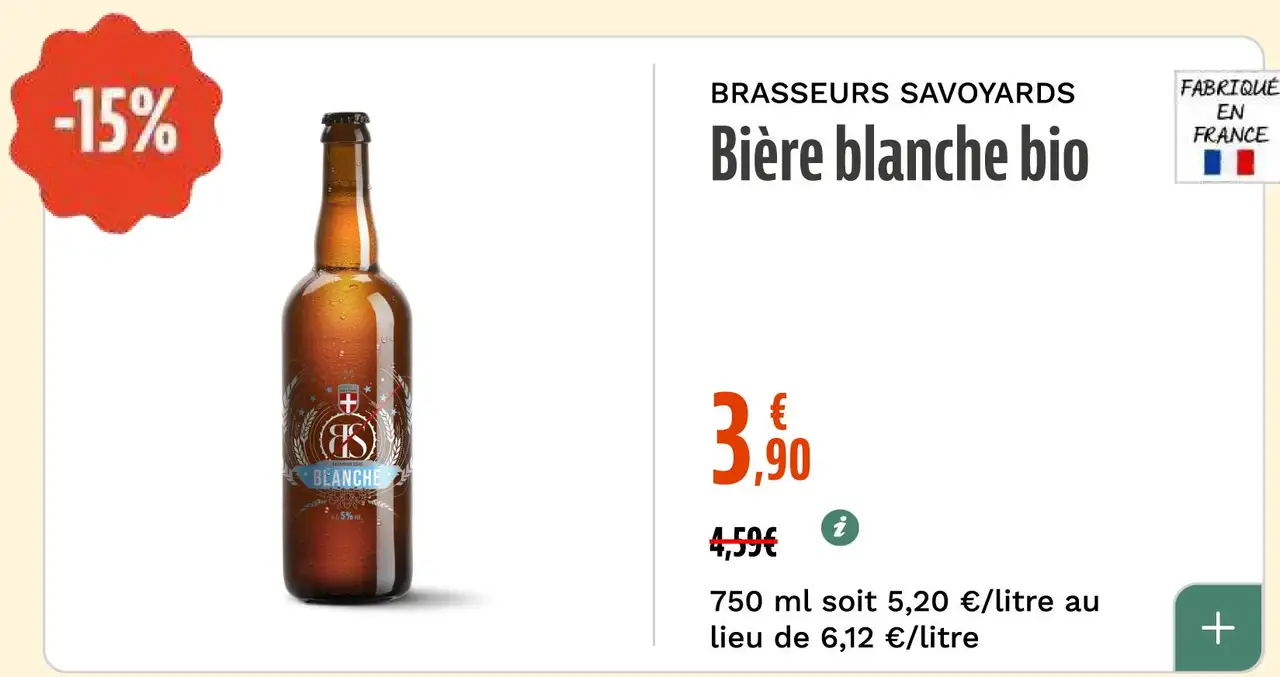 BRASSEURS SAVOYARDS Bière blanche bio
