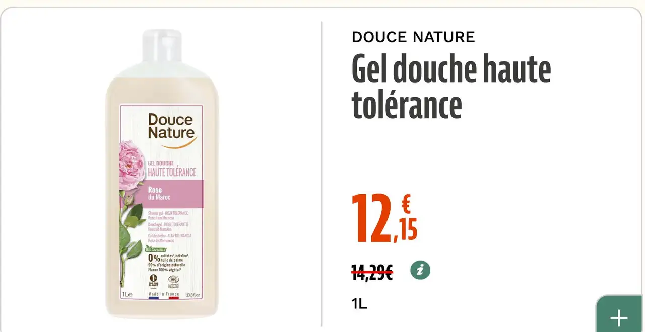 DOUCE NATURE Gel douche haute tolérance