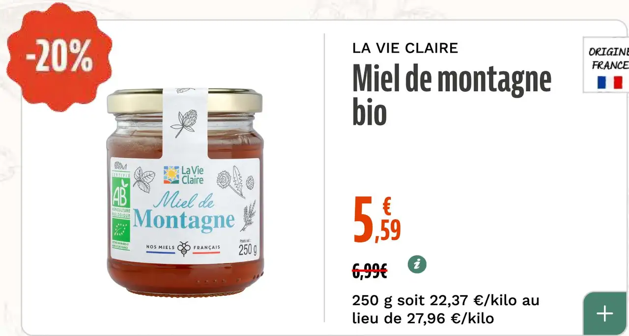 La Vie Claire Miel de montagne bio