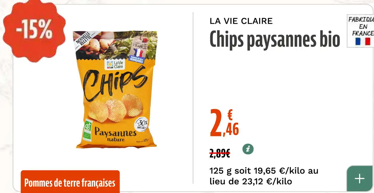 La Vie Claire Chips paysannes bio