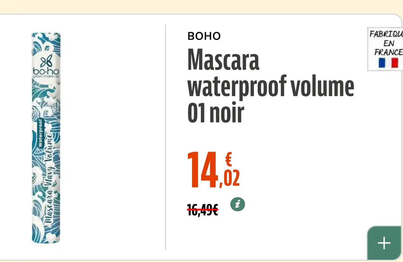 BOHO Mascara waterproof volume 01 noir