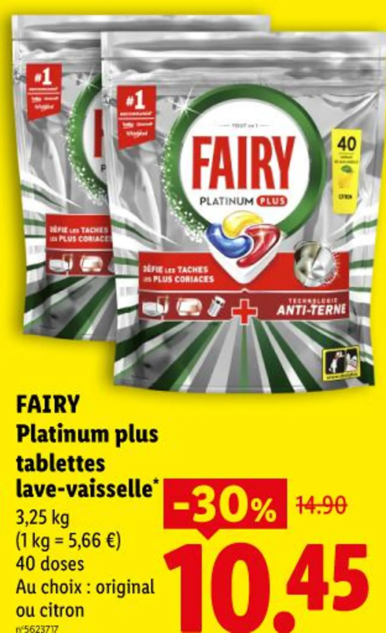 Fairy Platinum plus tablettes lave-vaisselle